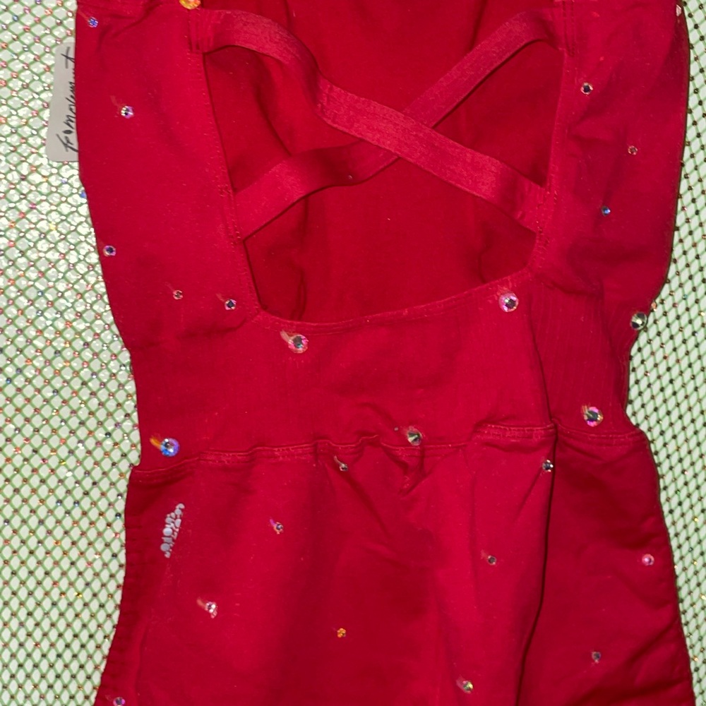 FP red romper with Rhinestones - Picture 8 of 8